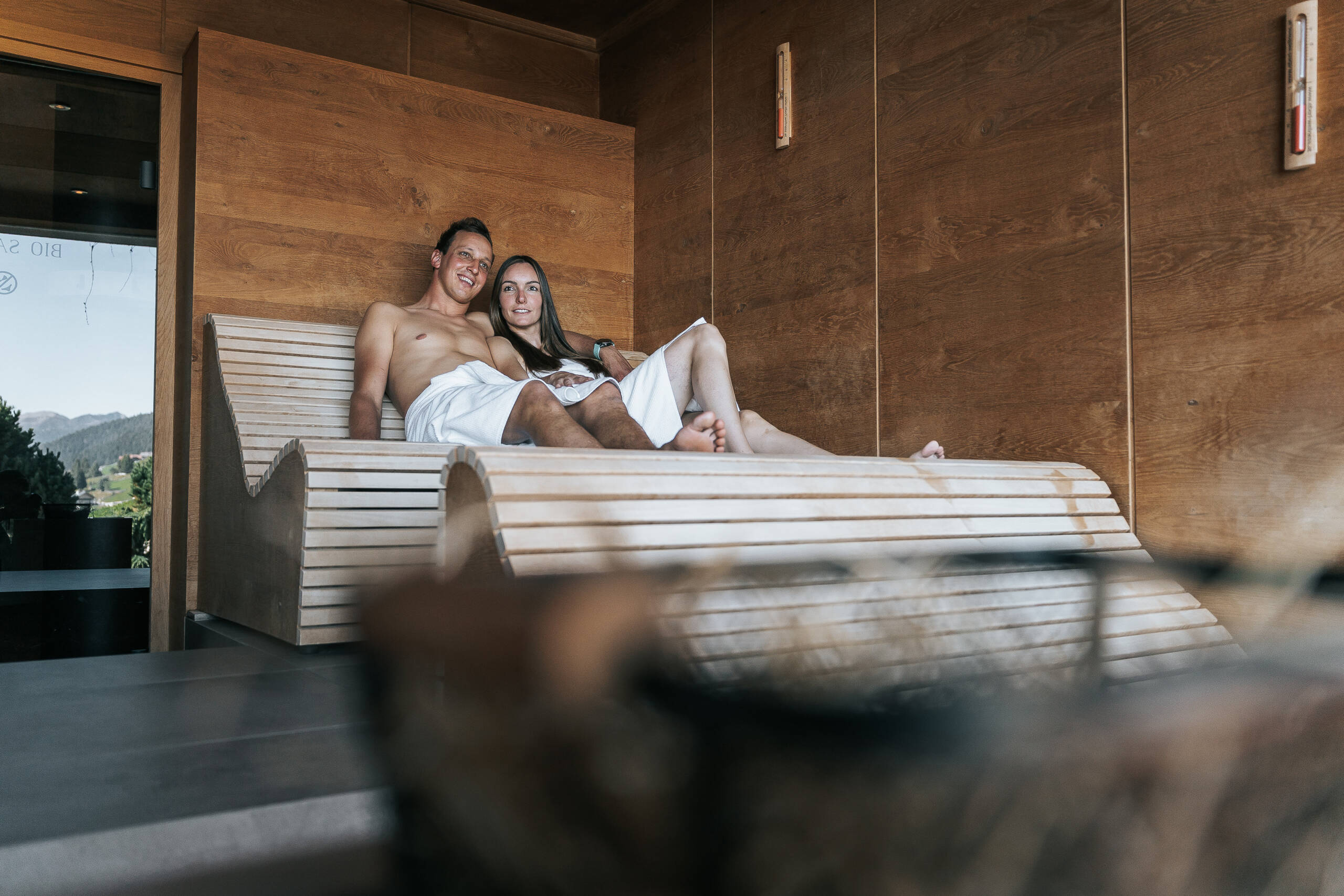 Paar in der Sauna