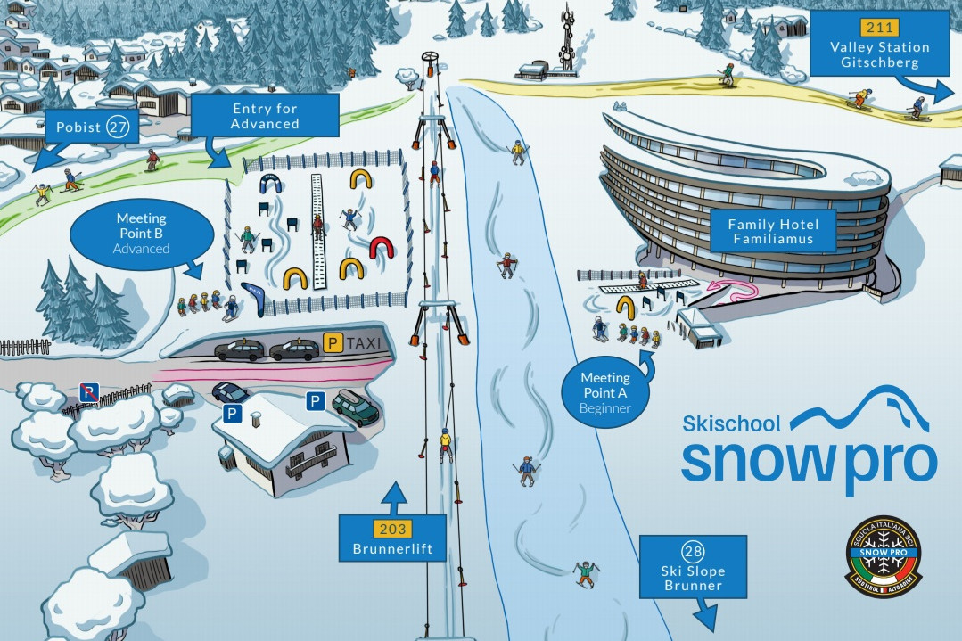 Sketch ski lift Maranza - Hotel Familiamus